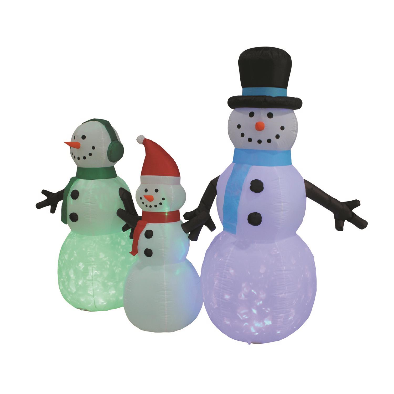 A Holiday Company LED Multi Snowman family 6 ft. Inflatable