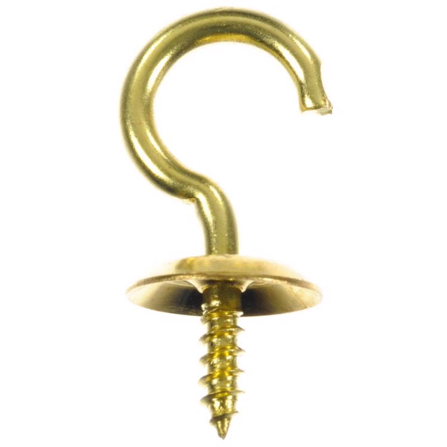Ace Small Bright Brass Brass 5/8 in. L Cup Hook 8 lb 100 pk