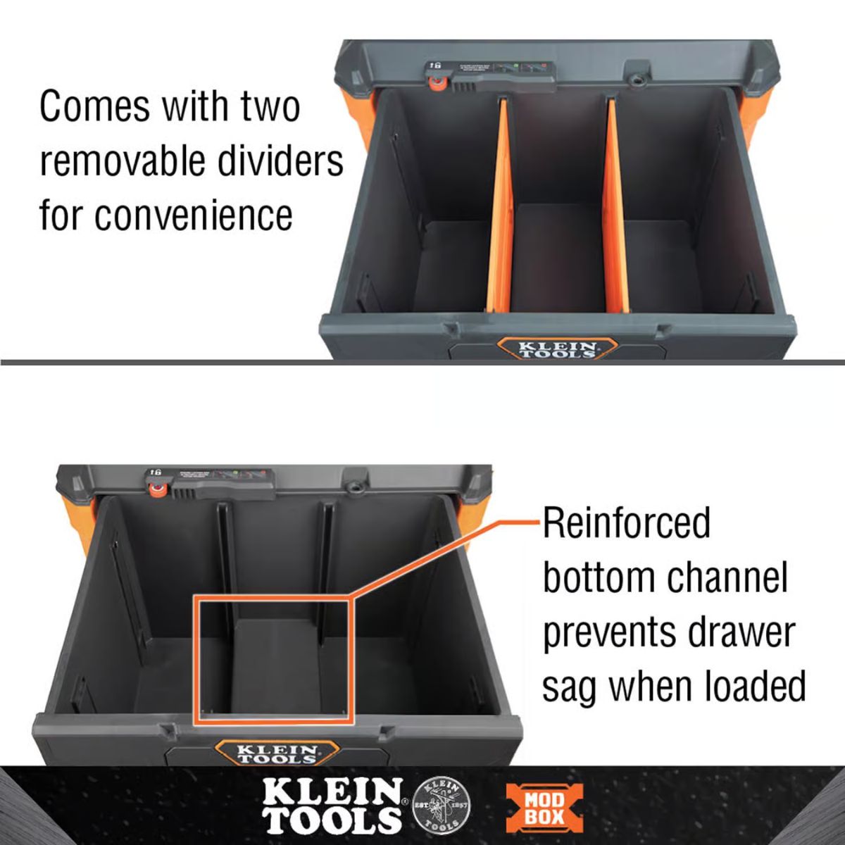 Klein Tools MODbox 22.3 in. Tool Box Organizer Black