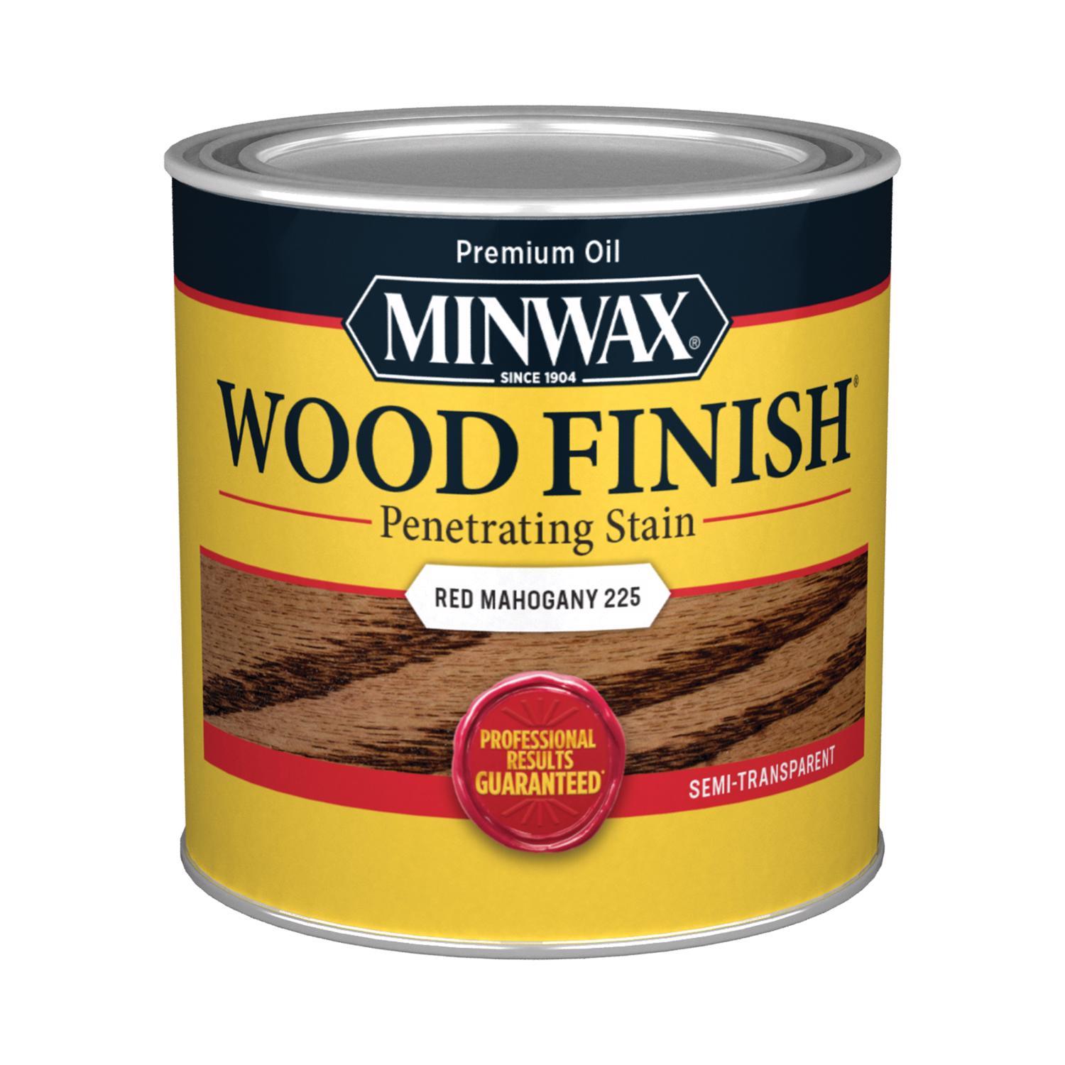 Minwax Wood Finish Semi-Transparent Red Mahogany Oil-Based Penetrating Wood Stain 1/2 pt