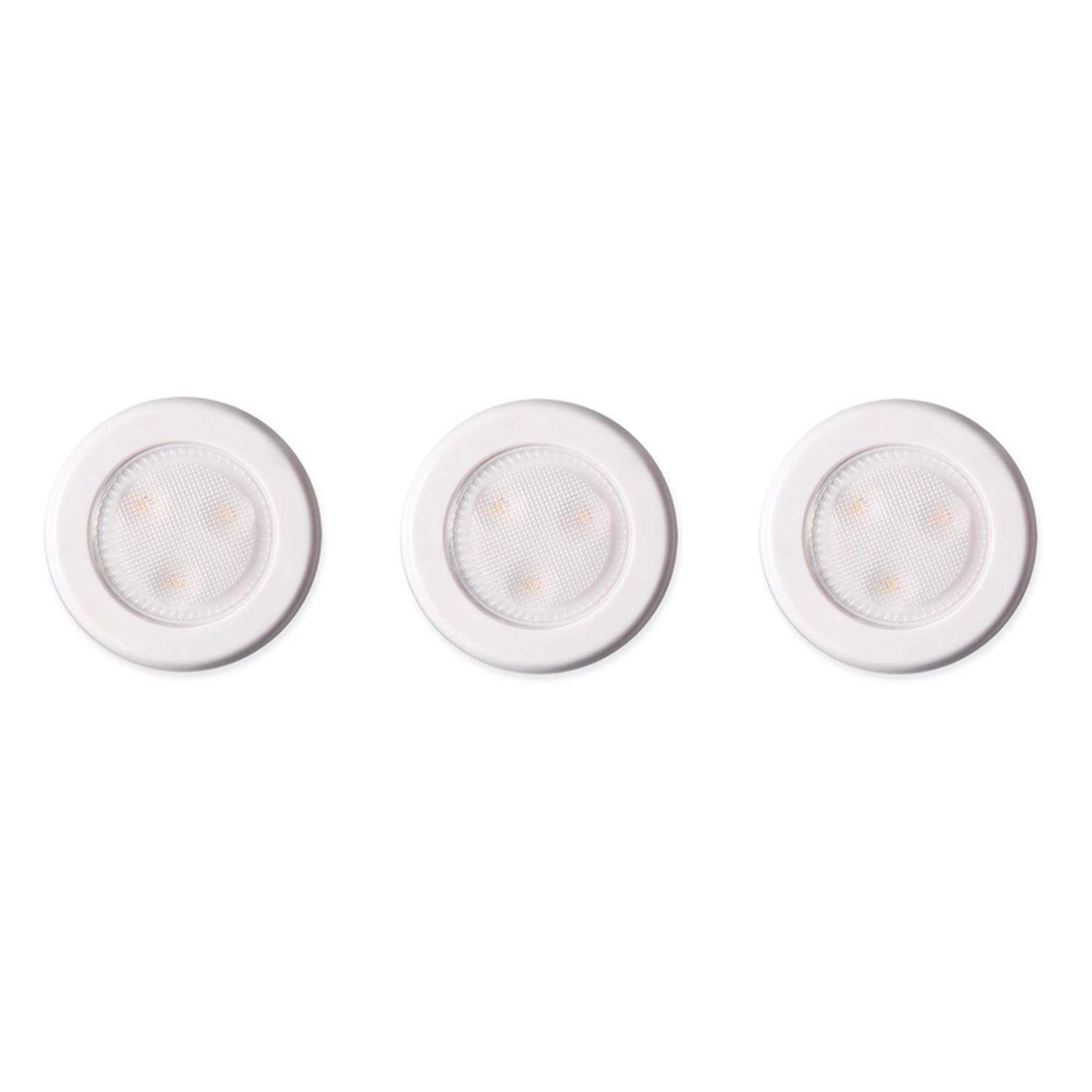 Westek White Battery Powered LED Puck Light 3 pk
