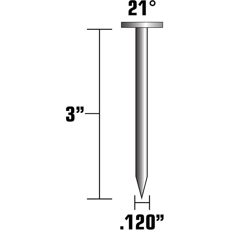 Metabo HPT Framing Nails, 3in. x 0.120in., 1000 Count