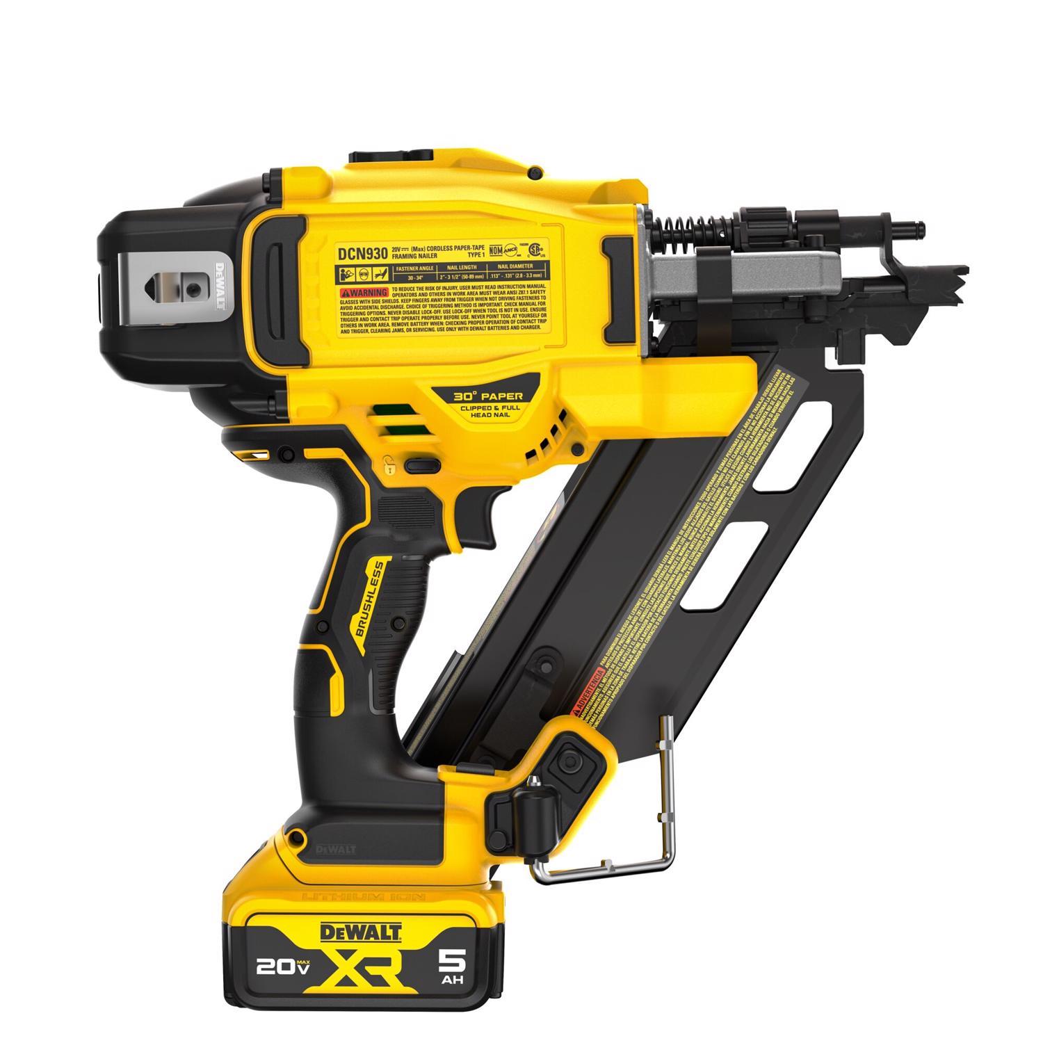 DeWalt 20V MAX Cordless 30 deg Framing Nailer Kit (Battery & Charger) 20 V