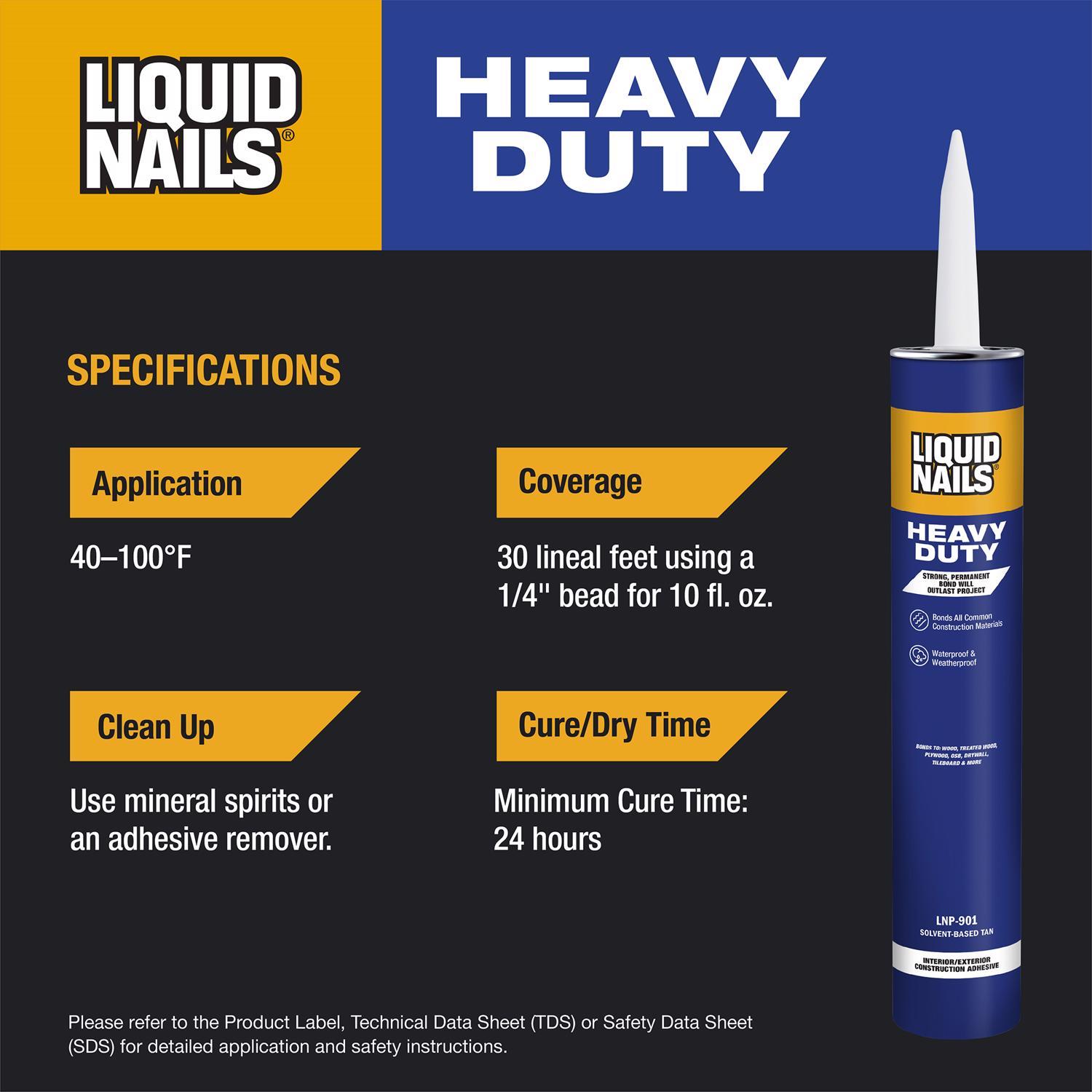 Liquid Nails Heavy Duty Acrylic Latex Construction Adhesive 28 oz