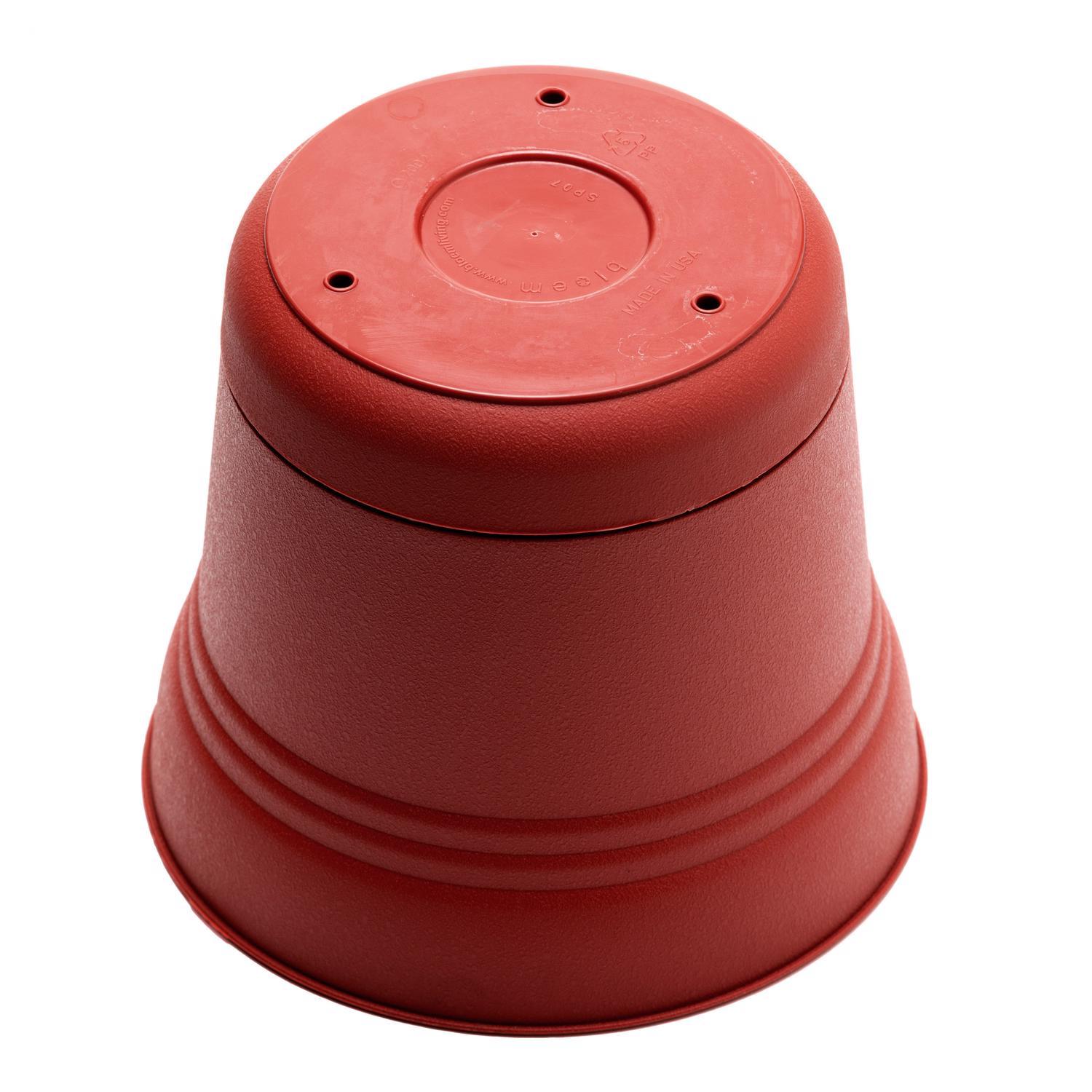 Bloem Saturn 4.5 in. H X 5 in. W Plastic Traditional Planter Burnt Red