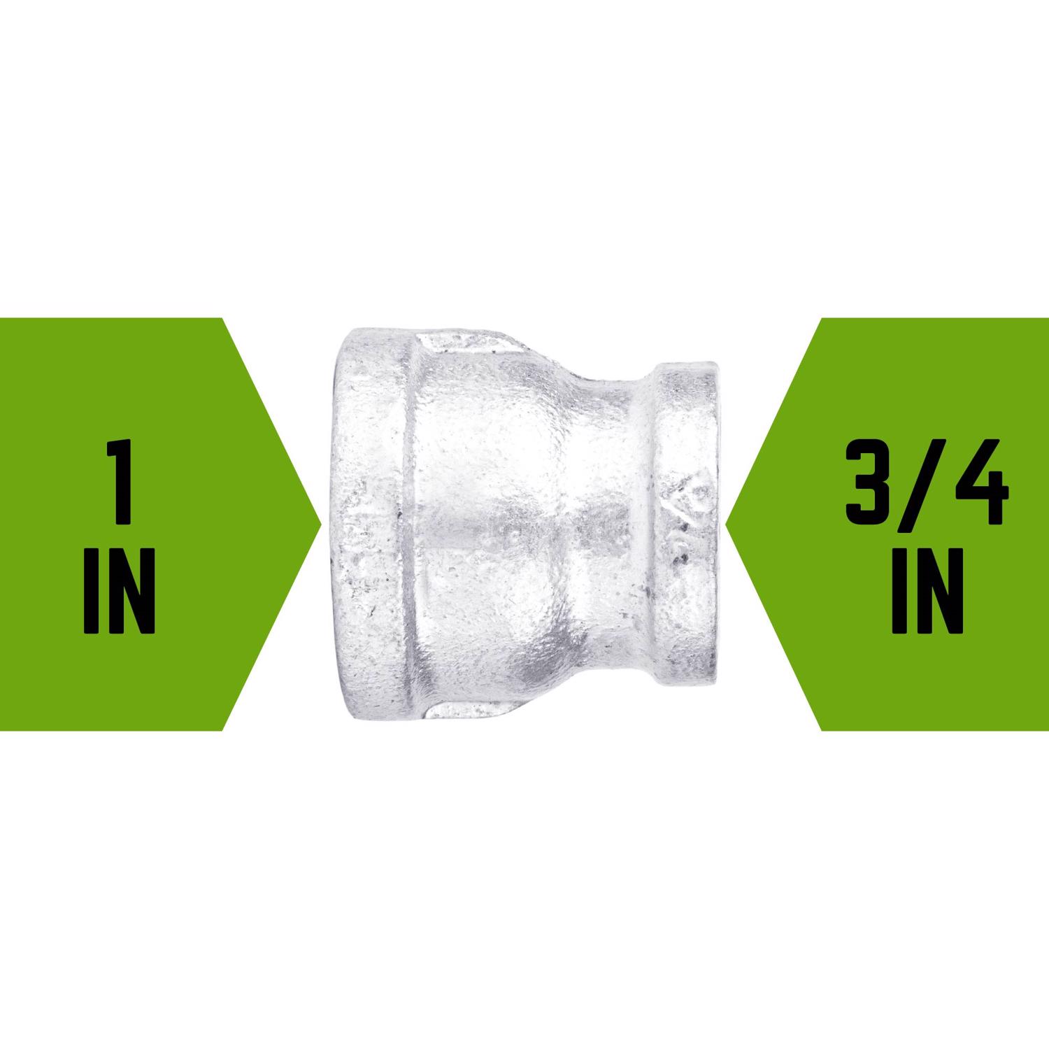 STZ Industries 1 in. FIP each X 3/4 in. D FIP Galvanized Malleable Iron Reducing Coupling
