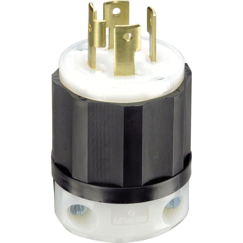 Leviton Industrial Nylon Curved Blade/Ground Locking Plug L14-30P 14-8 AWG 120/250V 30amp 1pk