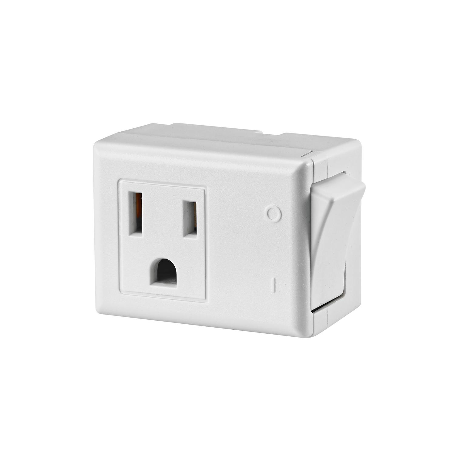 Leviton Grounded 1 outlets Switch Tap Adapter 1 pk