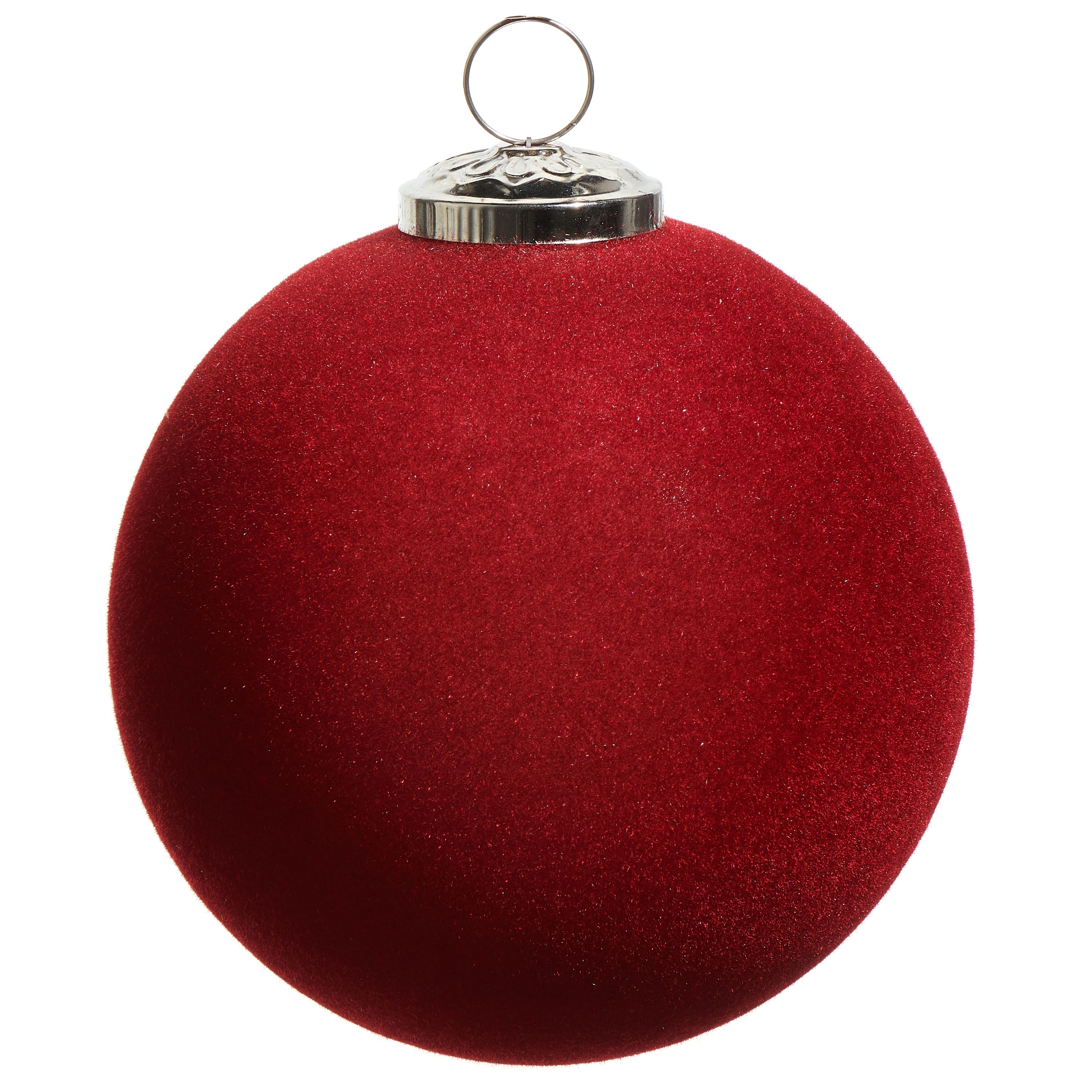 Raz Imports 5 in. Berry Flocked Ball Ornament