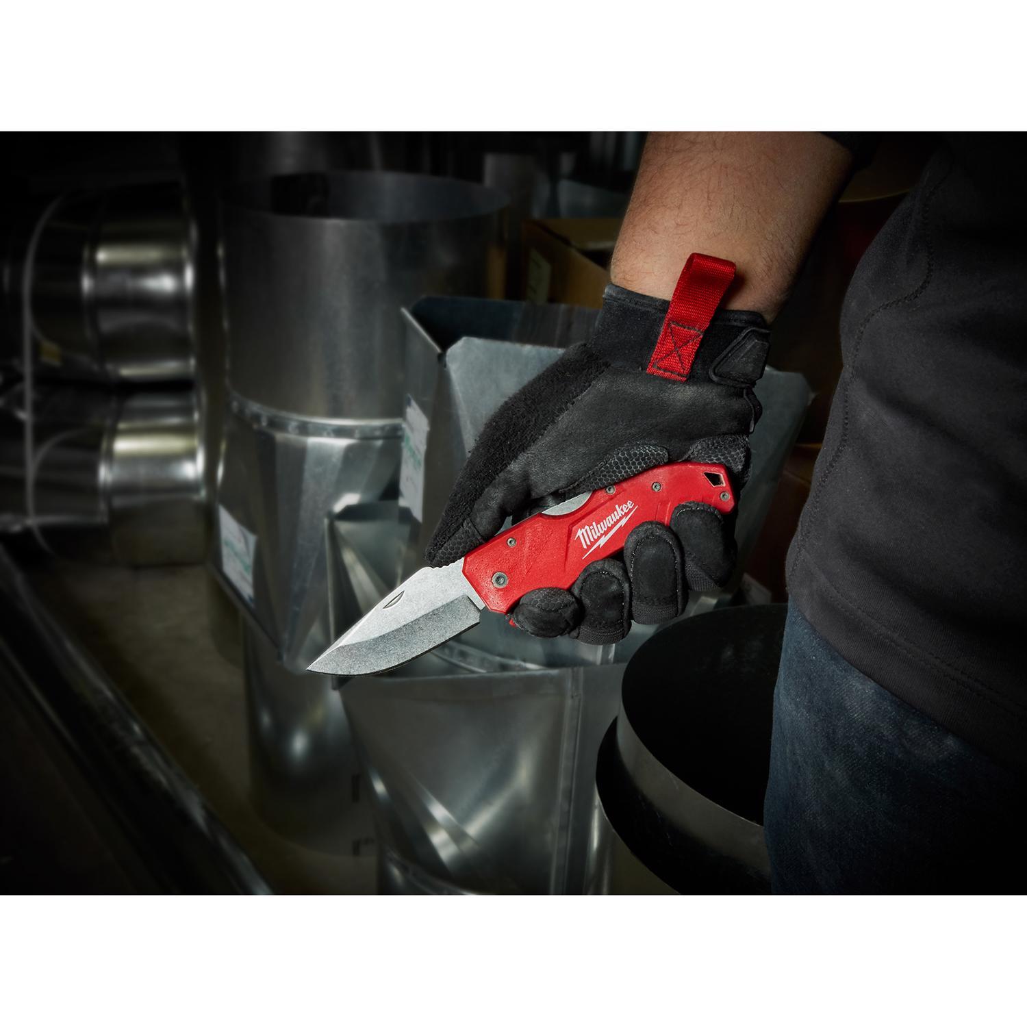 Milwaukee 7-1/4 in. Lockback Folding Pocket Knife Red 1 pk