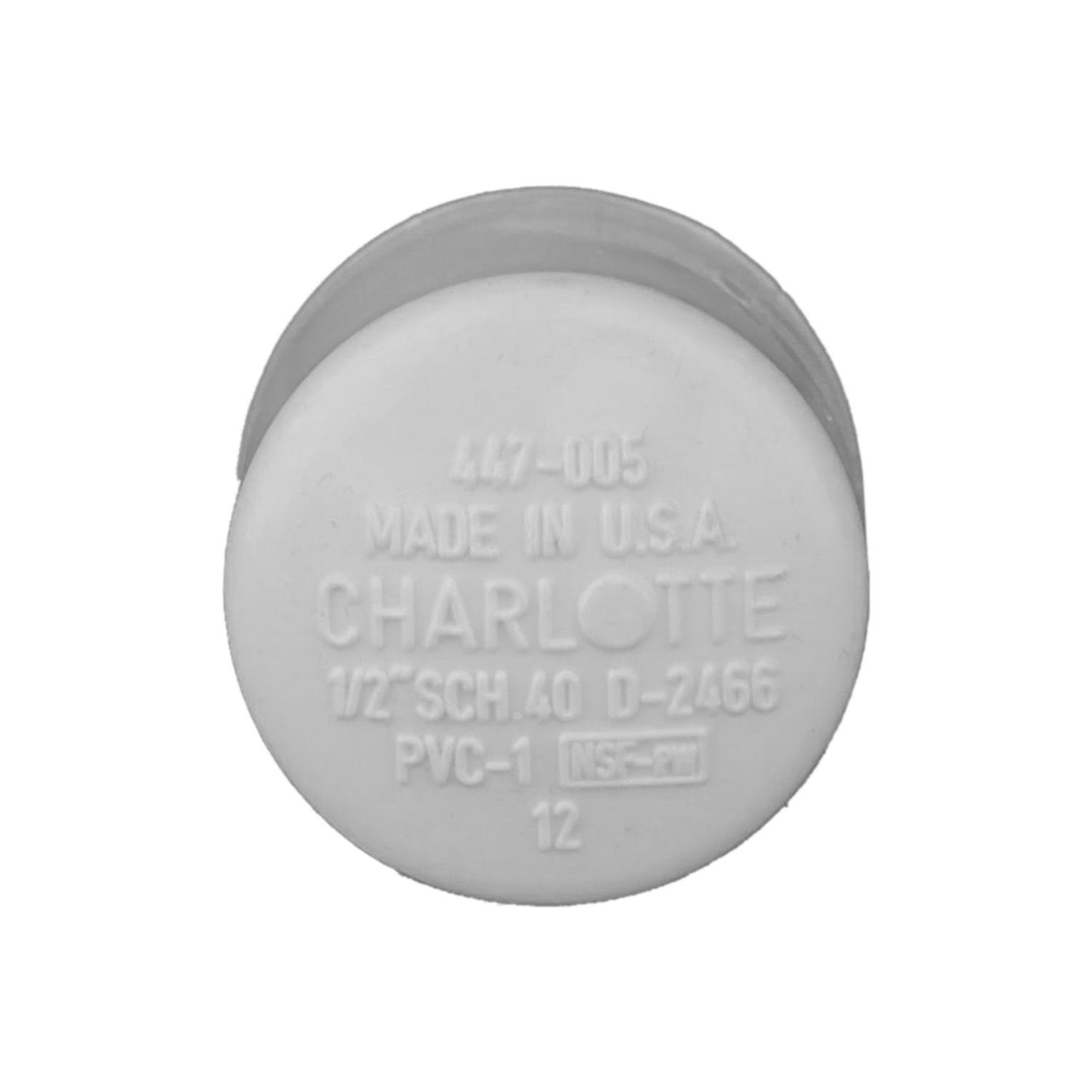 Charlotte Pipe Schedule 40 1/2 in. Slip PVC Cap 1 pk