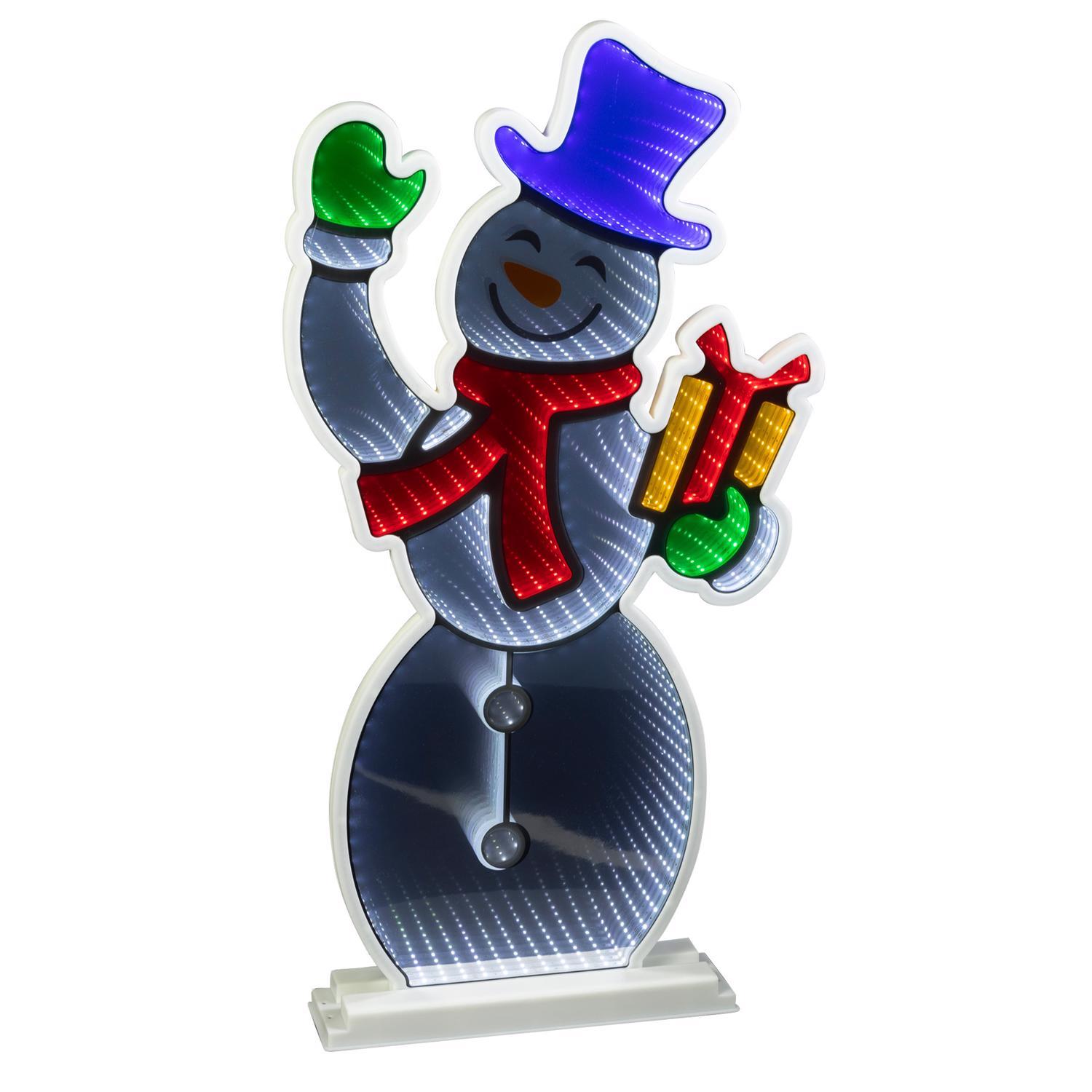 Celebrations LED Infinity Snowman 31 in. Yard Decor