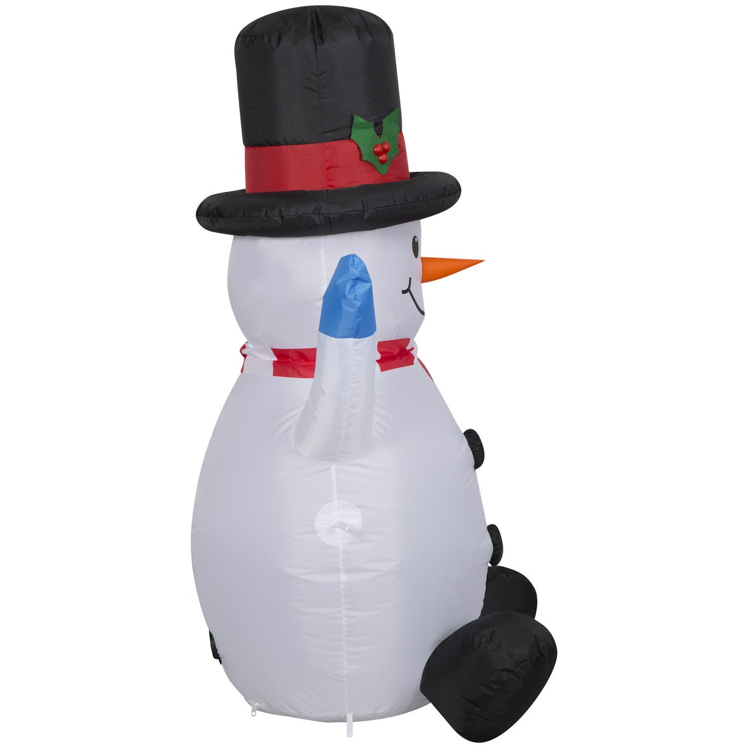 Gemmy Christmas Inflatable Snowman with Tall Top Hat 48 in. Inflatable