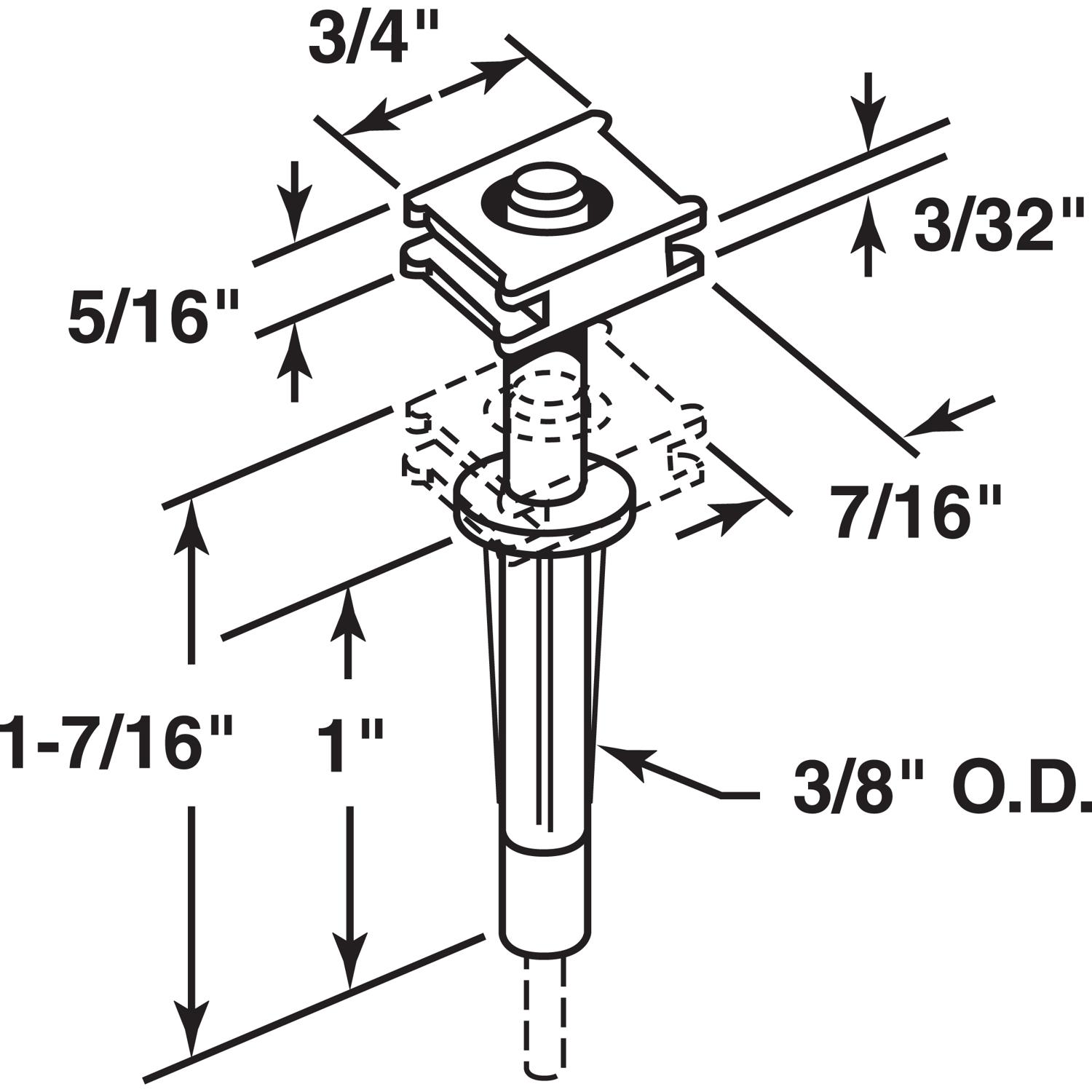 Prime-Line Matte White Plastic Bi-fold Door Guide 2 pc