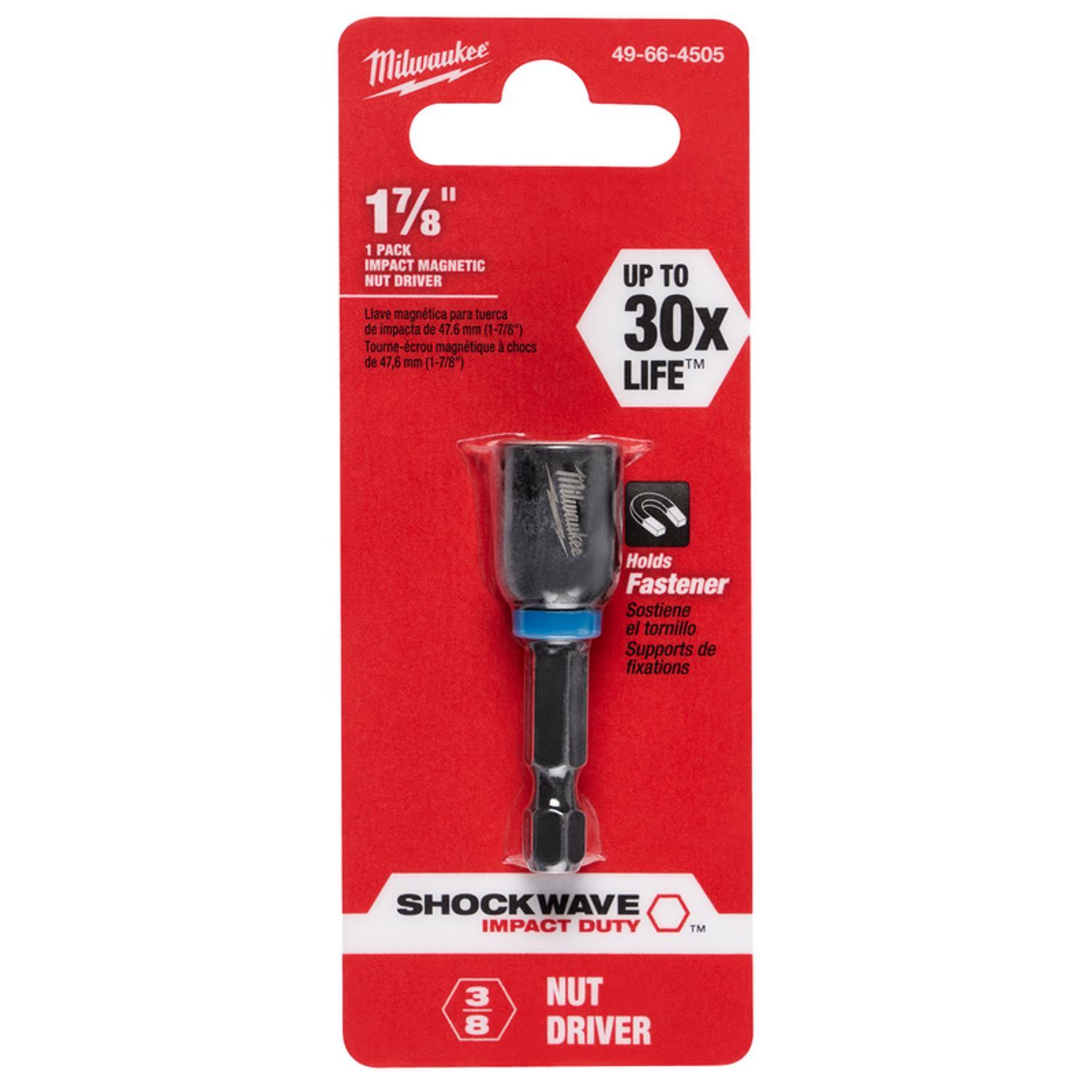Milwaukee Shockwave 3/8 in. X 1-7/8 in. L Steel Nut Driver 1 pc