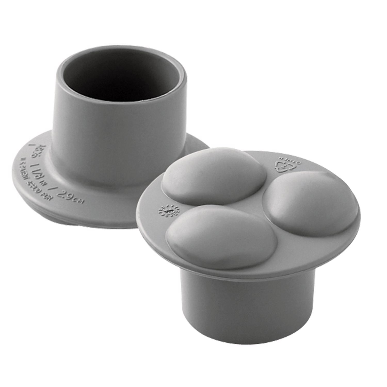 Carex Health Brands Gray Walker Glides Plastic 1.25 in. H X 2 in. L