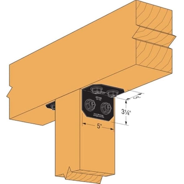 Simpson Strong-Tie APVA6 Outdoor Accents® Avant Collection™ ZMAX®, Black Powder-Coated 90° Angle for 6X, 12-Pack