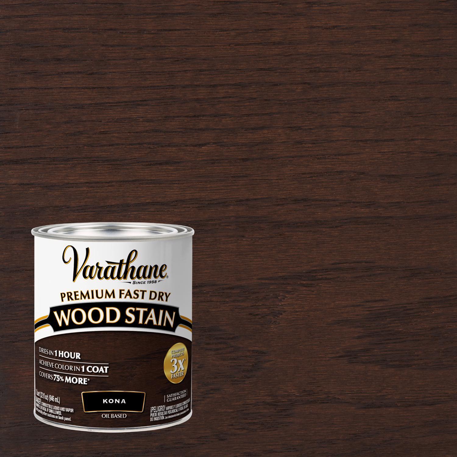 Varathane Semi-Transparent Kona Oil-Based Urethane Modified Alkyd Fast Dry Wood Stain 1 qt