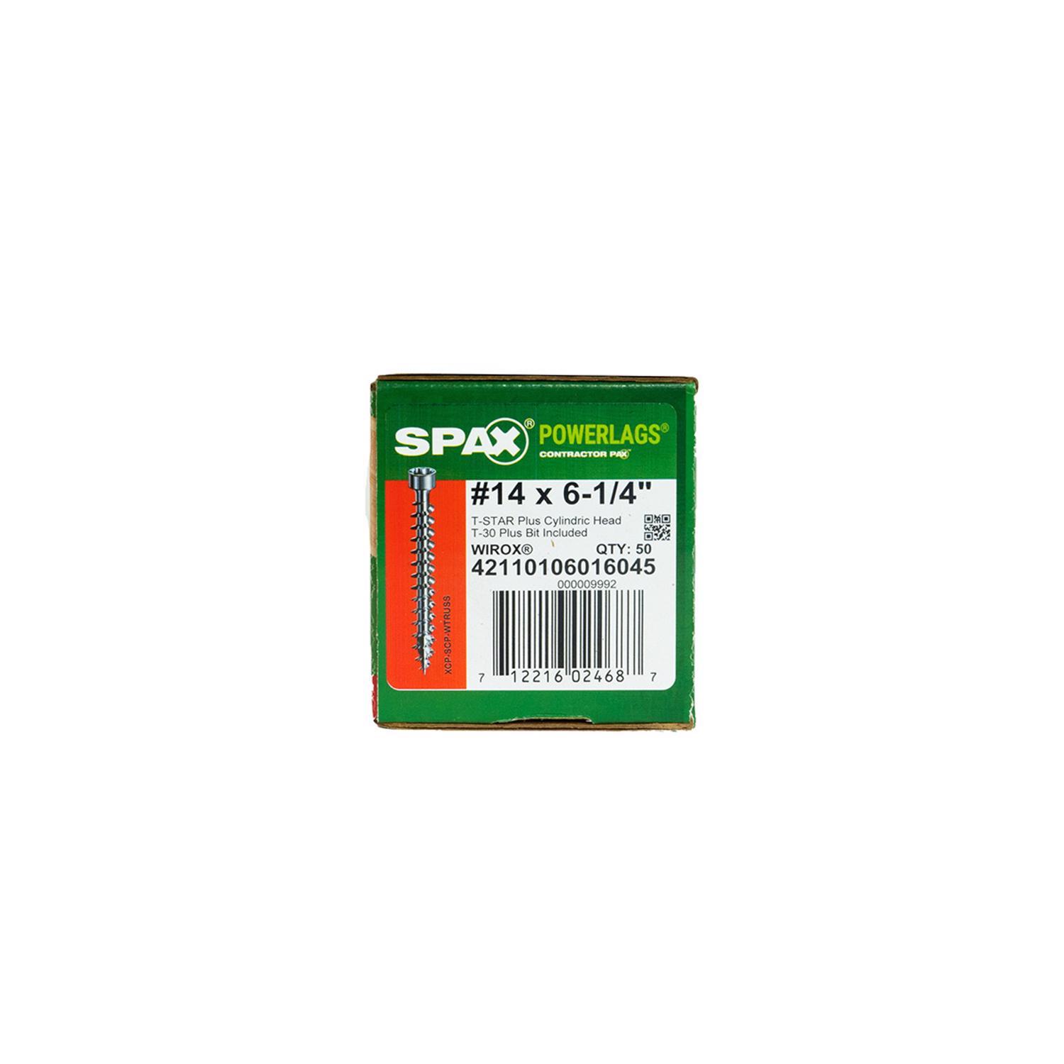 SPAX Truss No. 14 Label X 6-1/4 in. L Star Round Head Serrated Construction Screws