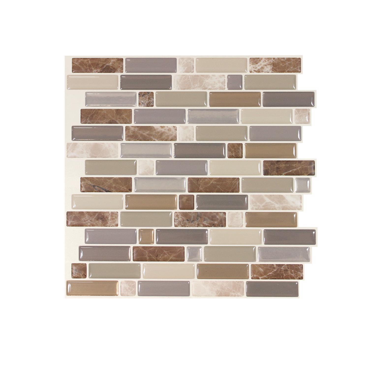 Smart Tiles 9.36 in. W X 9.73 in. L Multicolored Mosaic Vinyl Adhesive