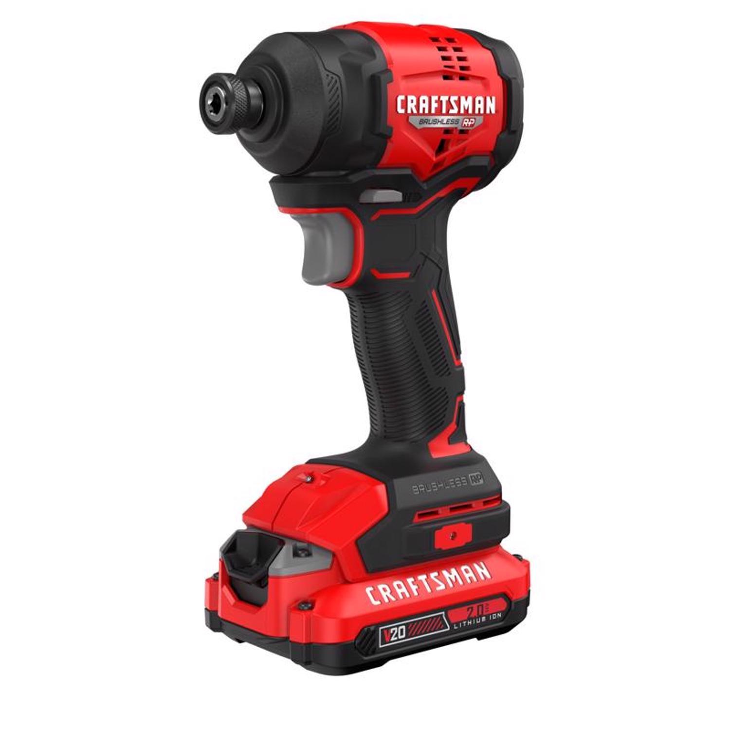 CRAFTSMAN V20 Brushless RP 1/4 in. Cordless Brushless Impact Driver Kit (Battery & Charger)