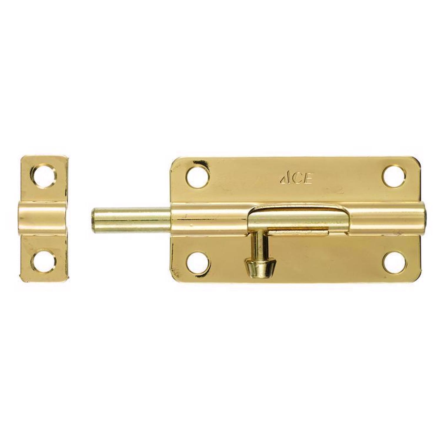 Ace 4 in. L Brass-Plated Steel Barrel Bolt 1 pk