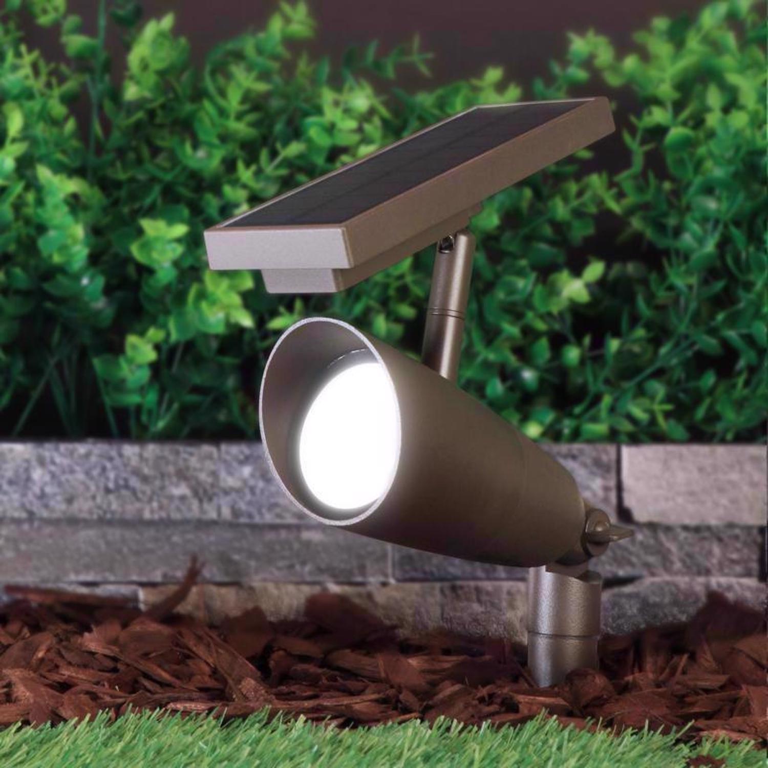 Feit OneSync Bronze Solar Powered/Remote 1 W LED Spotlight 2 pk