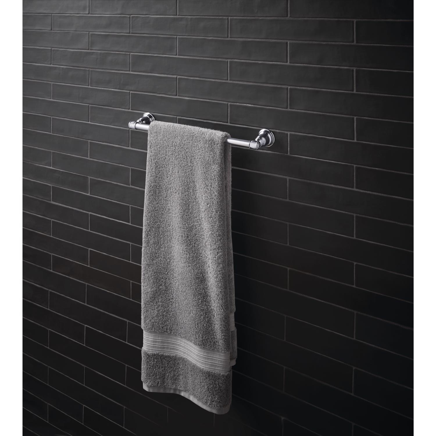 OakBrook Collection Chrome Towel Bar 18 in. L Die Cast Zinc