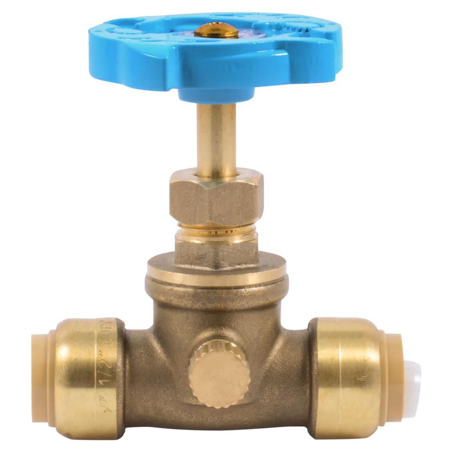 SharkBite 1/2 in. PTC X 1/2 in. Brass Stop Valve with Drain