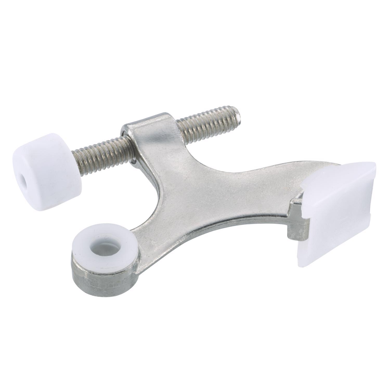 Ace Metal Satin Nickel Silver Hinge Pin Door Stop Mounts to door and wall 0 in.