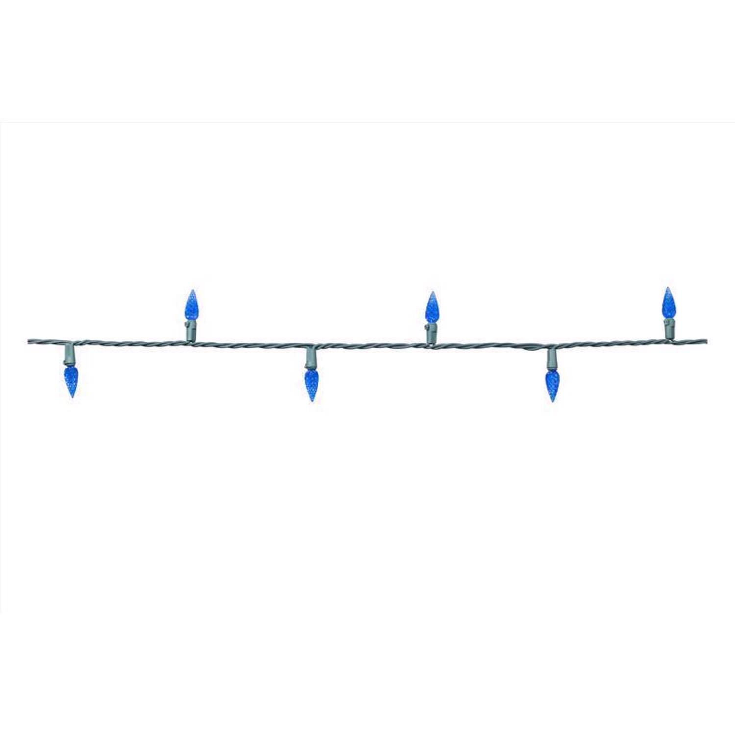 Celebrations Classic LED C6 Blue 100 ct String Christmas Lights 24.75 ft.