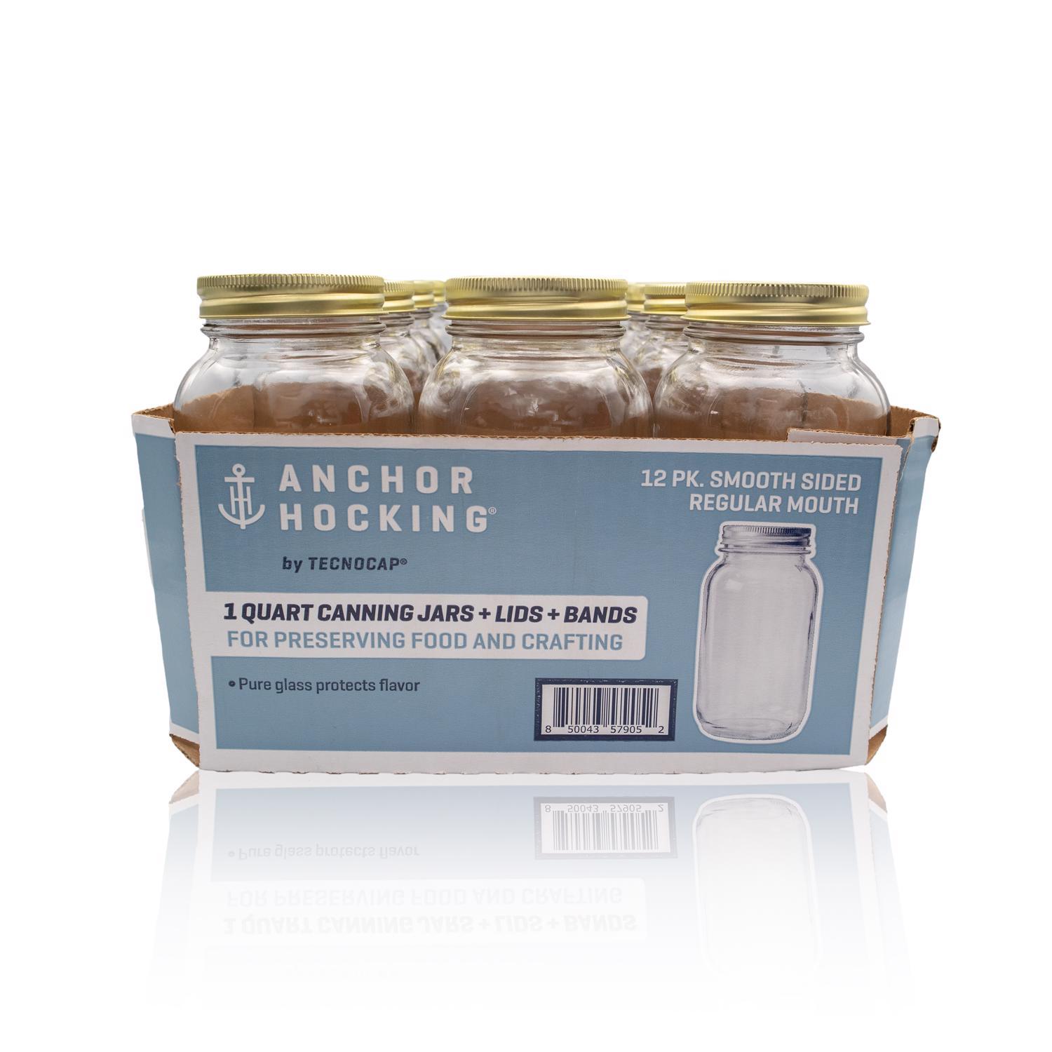 Anchor Hocking Tecnocap Regular Mouth Canning Jar 32 oz 12 pk