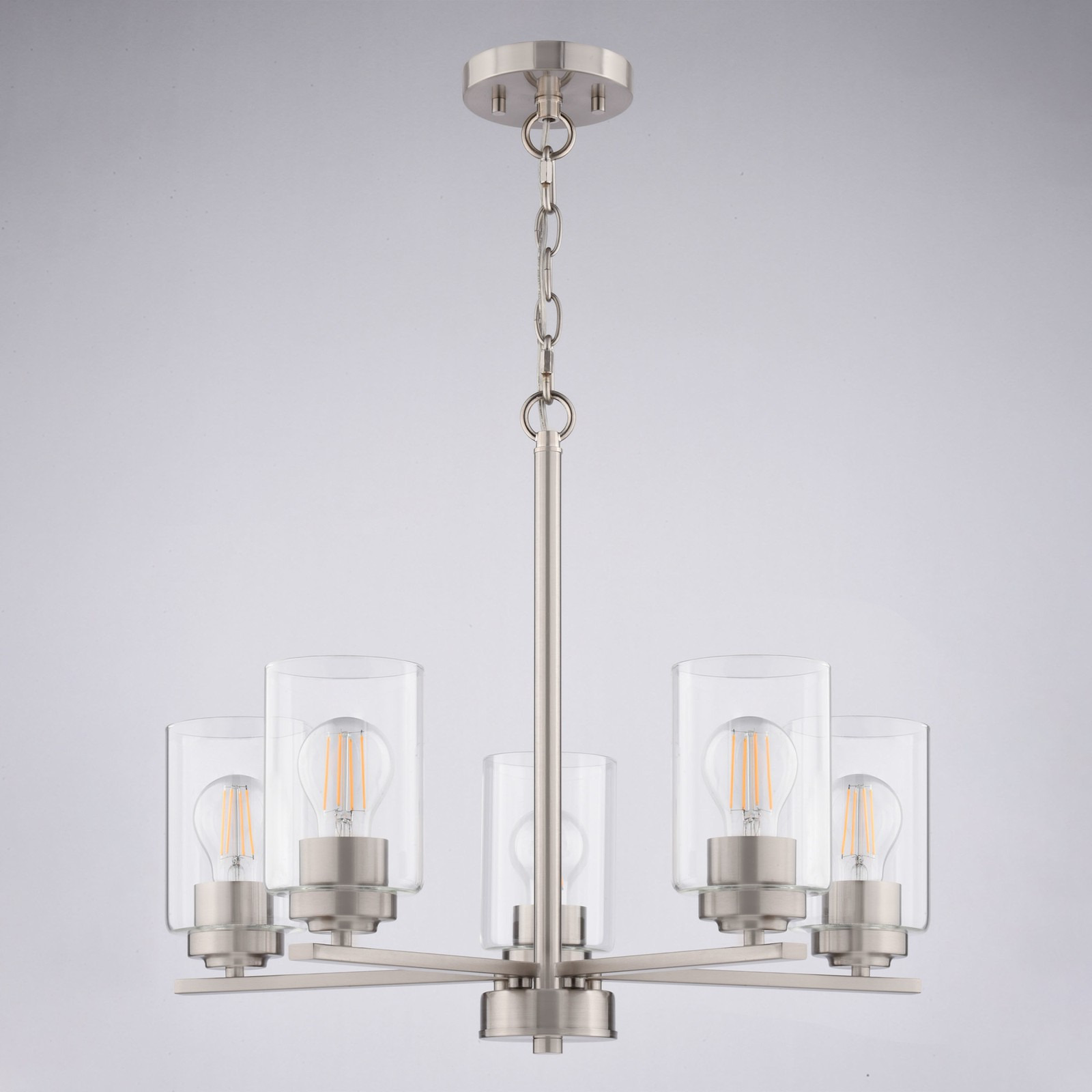 Vaxcel Lighting H0314 Park Ridge 5 Light 21 in.W Chandelier - Nickel