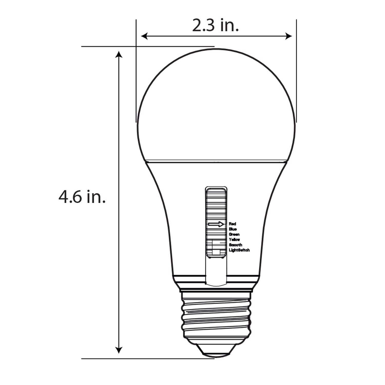 Feit A19 E26 (Medium) Smart-Enabled Party Bulb Color Changing 4.5 Watt Equivalence 1 pk