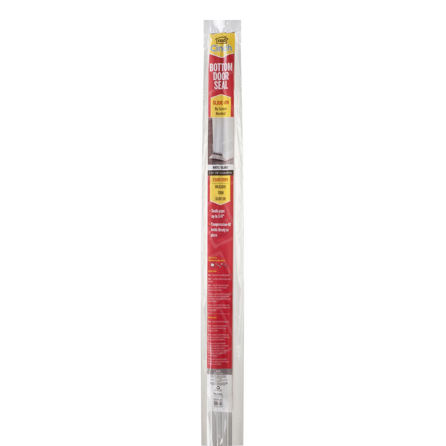 M-D Building Products CINCH White Vinyl Under Door Seal For Doors 36 in. L X 1.75 in.