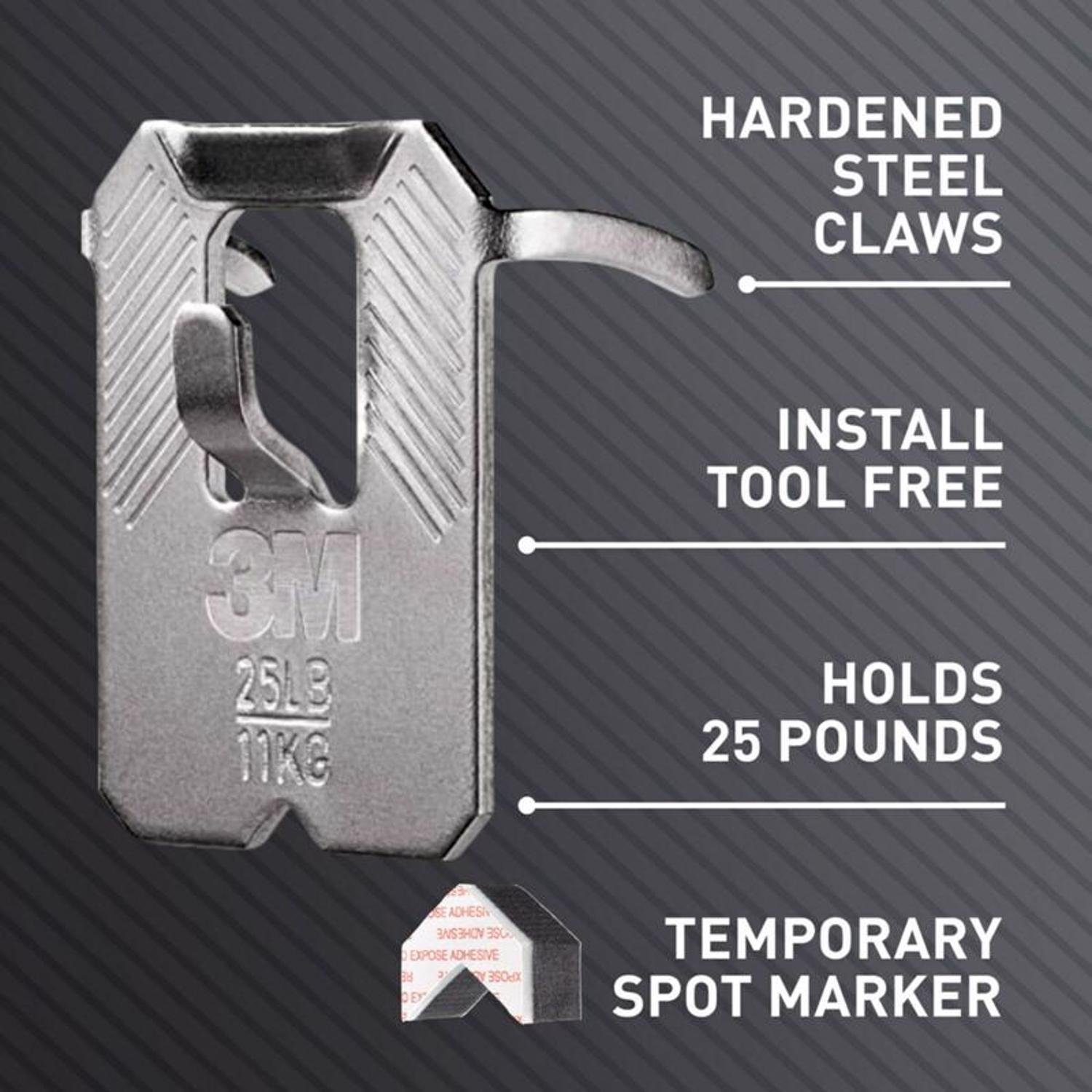 3M Claw Silver Drywall Picture Hanger 25 lb 1 pk