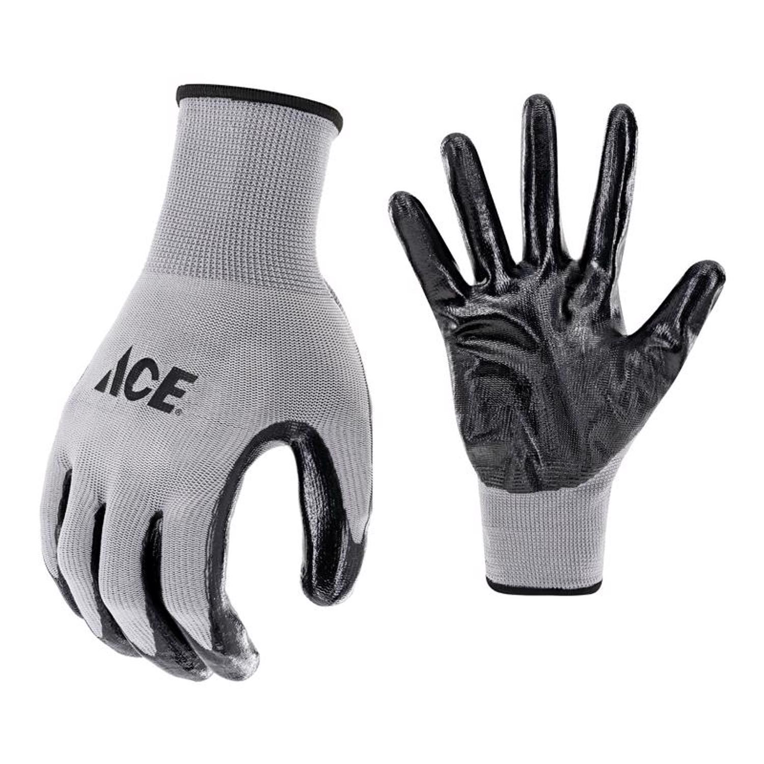 Ace Men's Indoor/Outdoor Coated Work Gloves Red L 1 pair