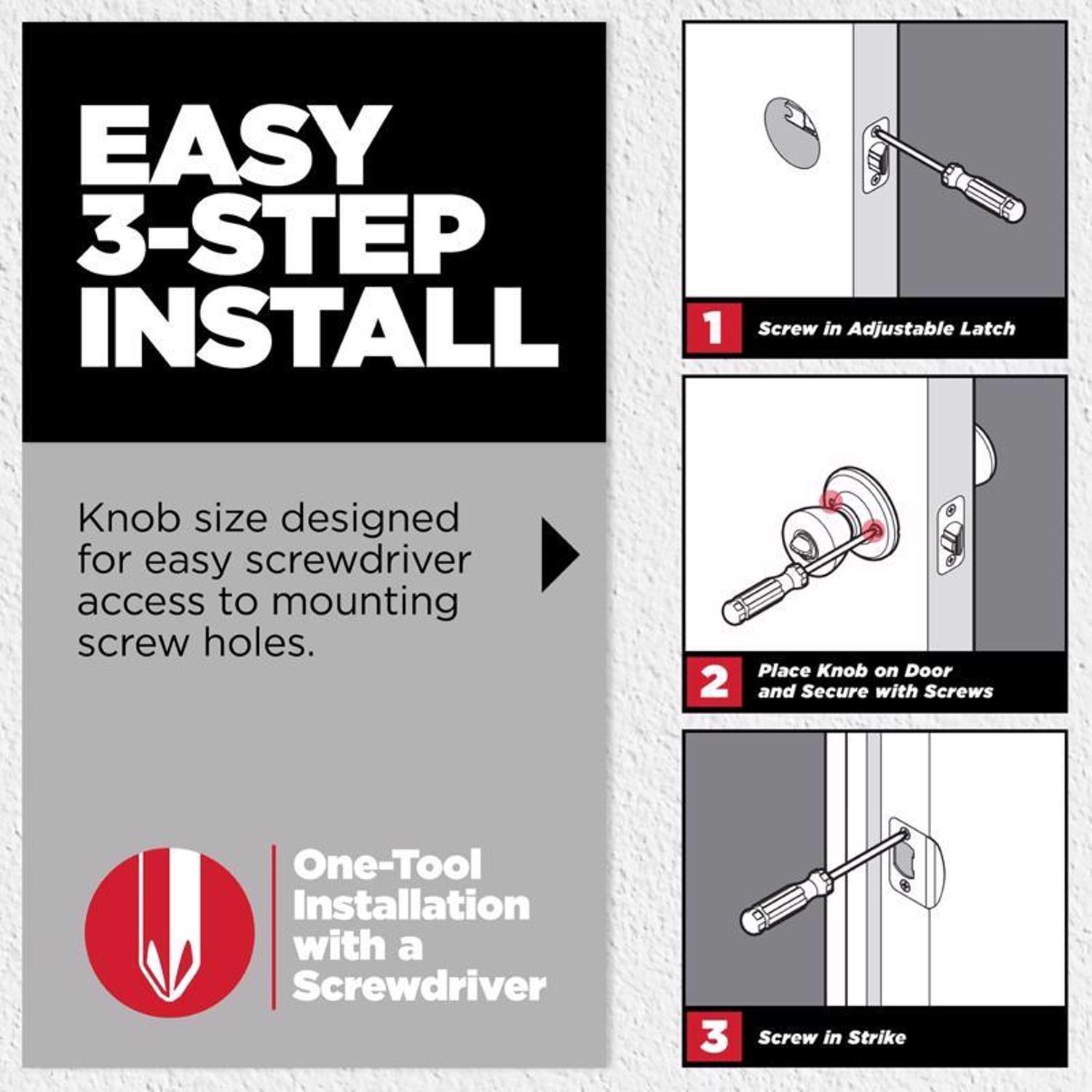 Kwikset Tylo Satin Chrome Deadbolt and Entry Door Knob 1-3/4 in.