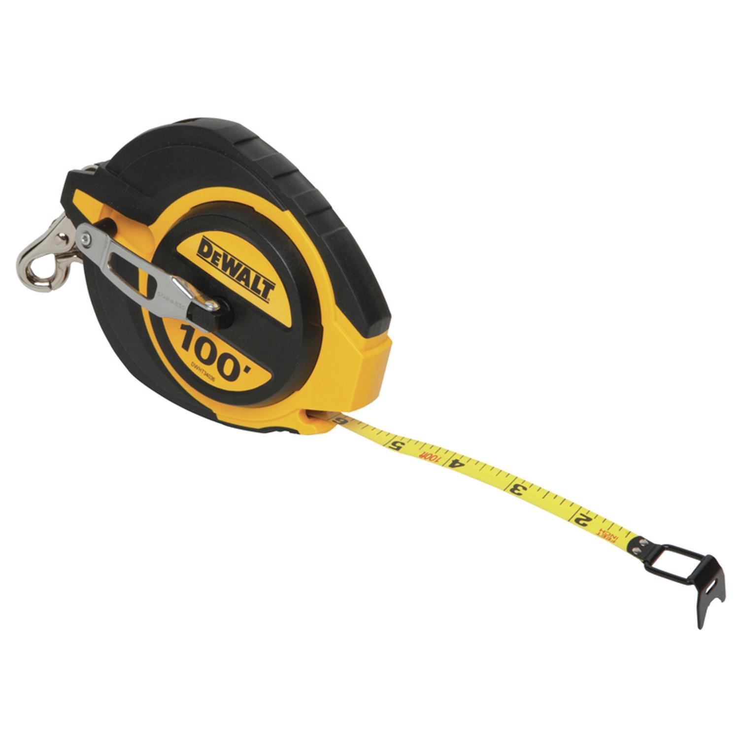 DeWalt 100 ft. L X 0.38 in. W Closed Case Long Tape Measure 1 pk