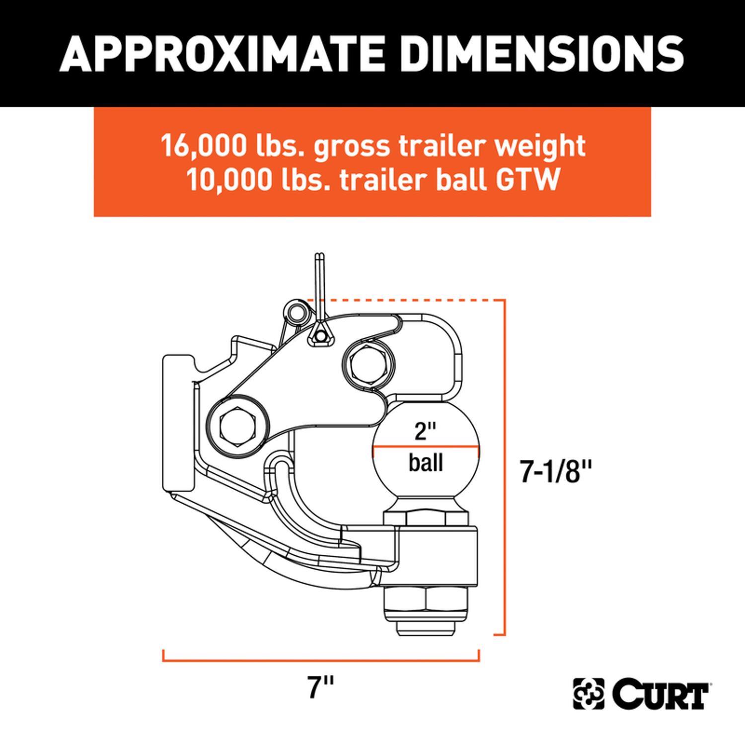 CURT 2 in. Ball and Pintle Hitch