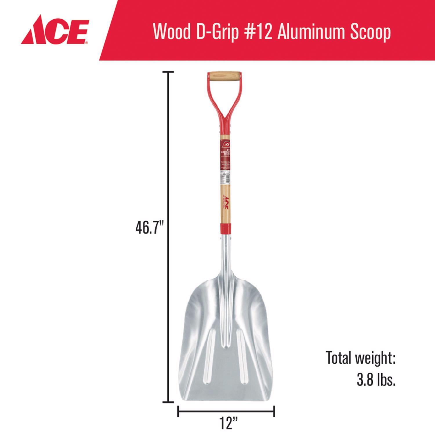 Ace 45 in. Aluminum Scoop General Purpose Shovel Wood Handle