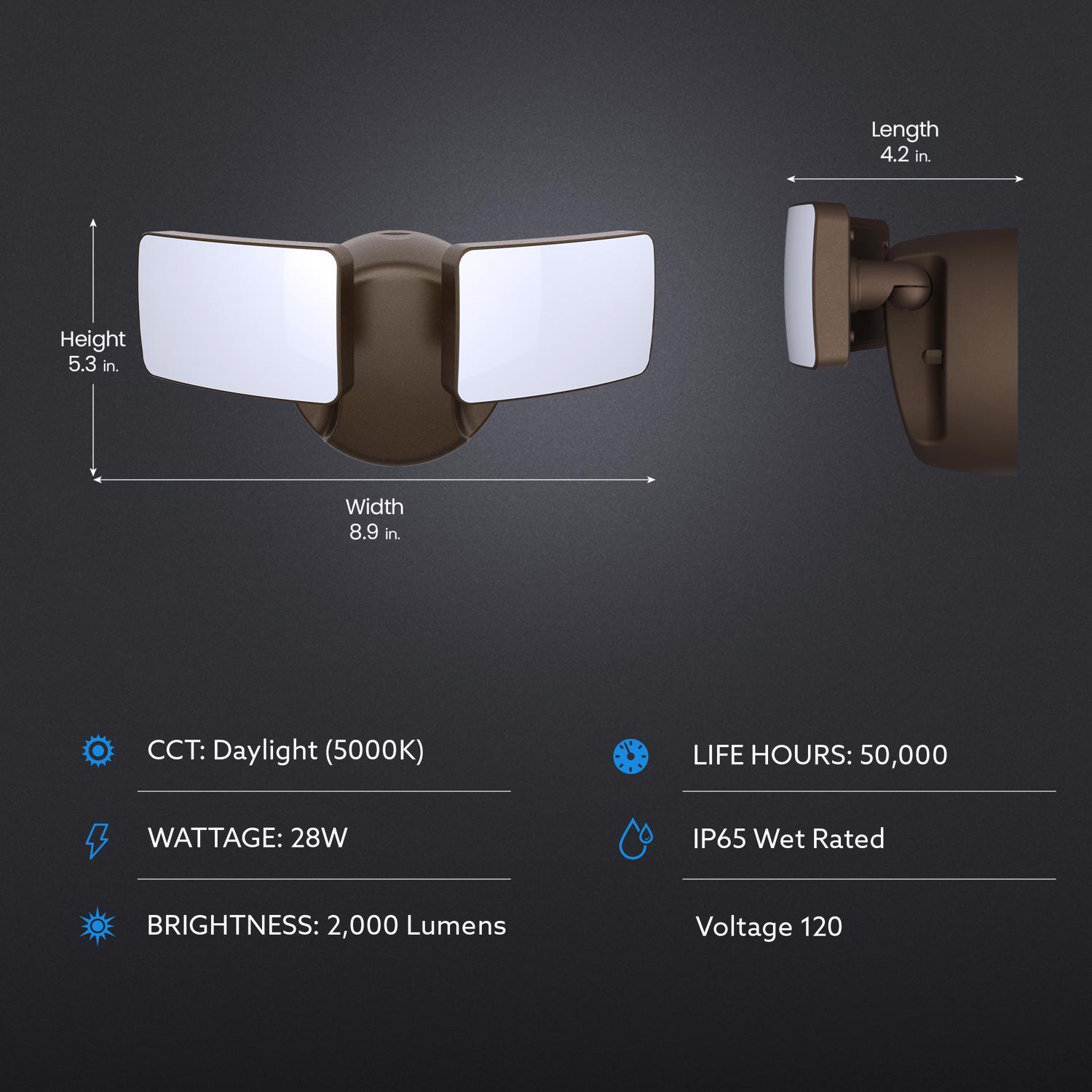 Feit LED Dusk to Dawn Hardwired LED Bronze Security Floodlight