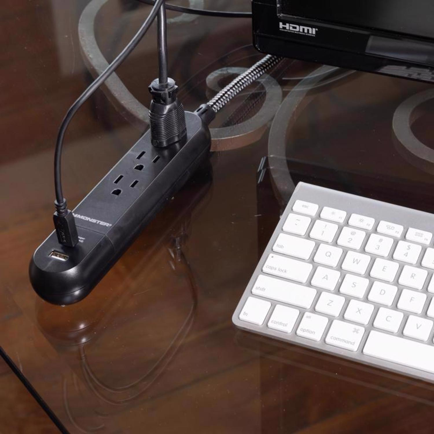 Monster Just Power It Up 4 ft. L 3 outlets Power Strip Black