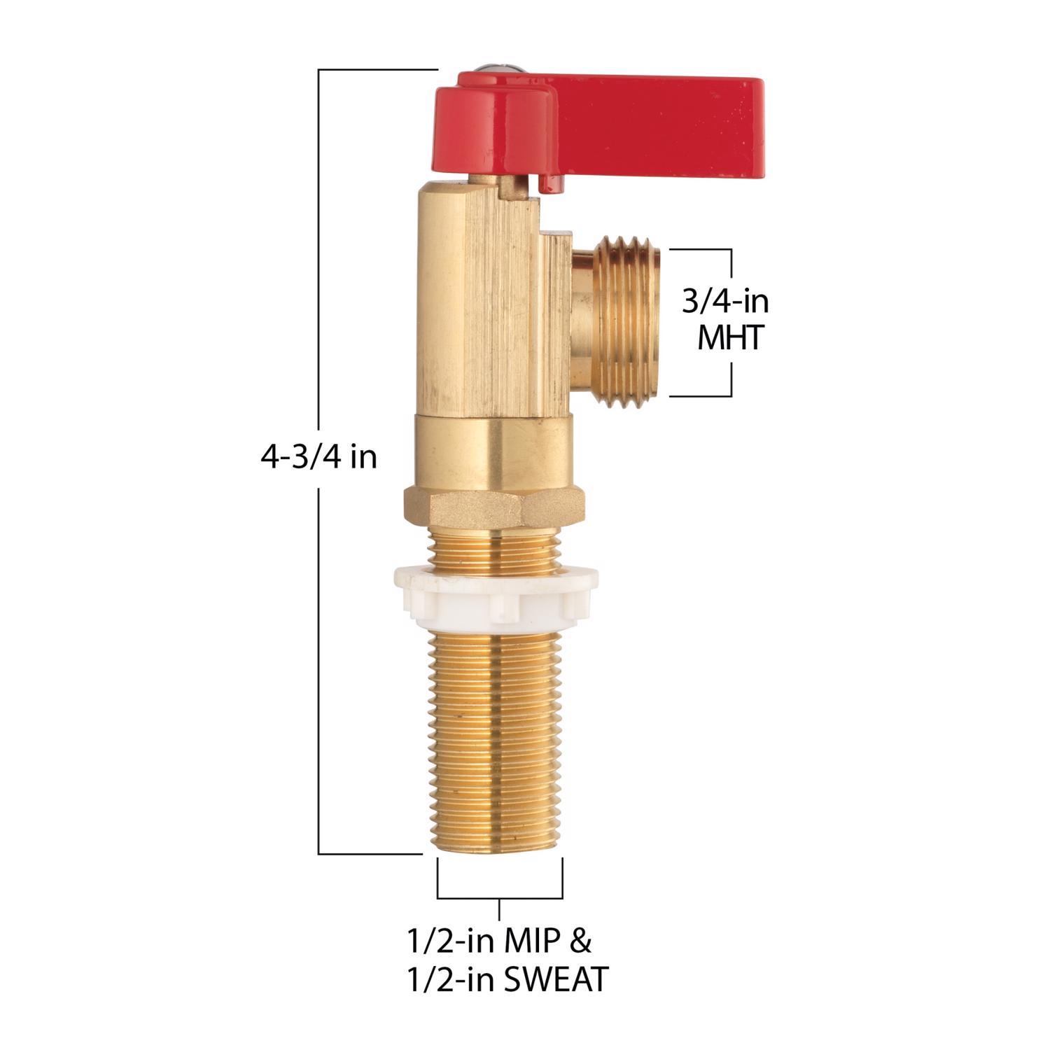 Homewerks 1/2 in. MIP X 3/4 in. MHT Brass Washing Machine Valve