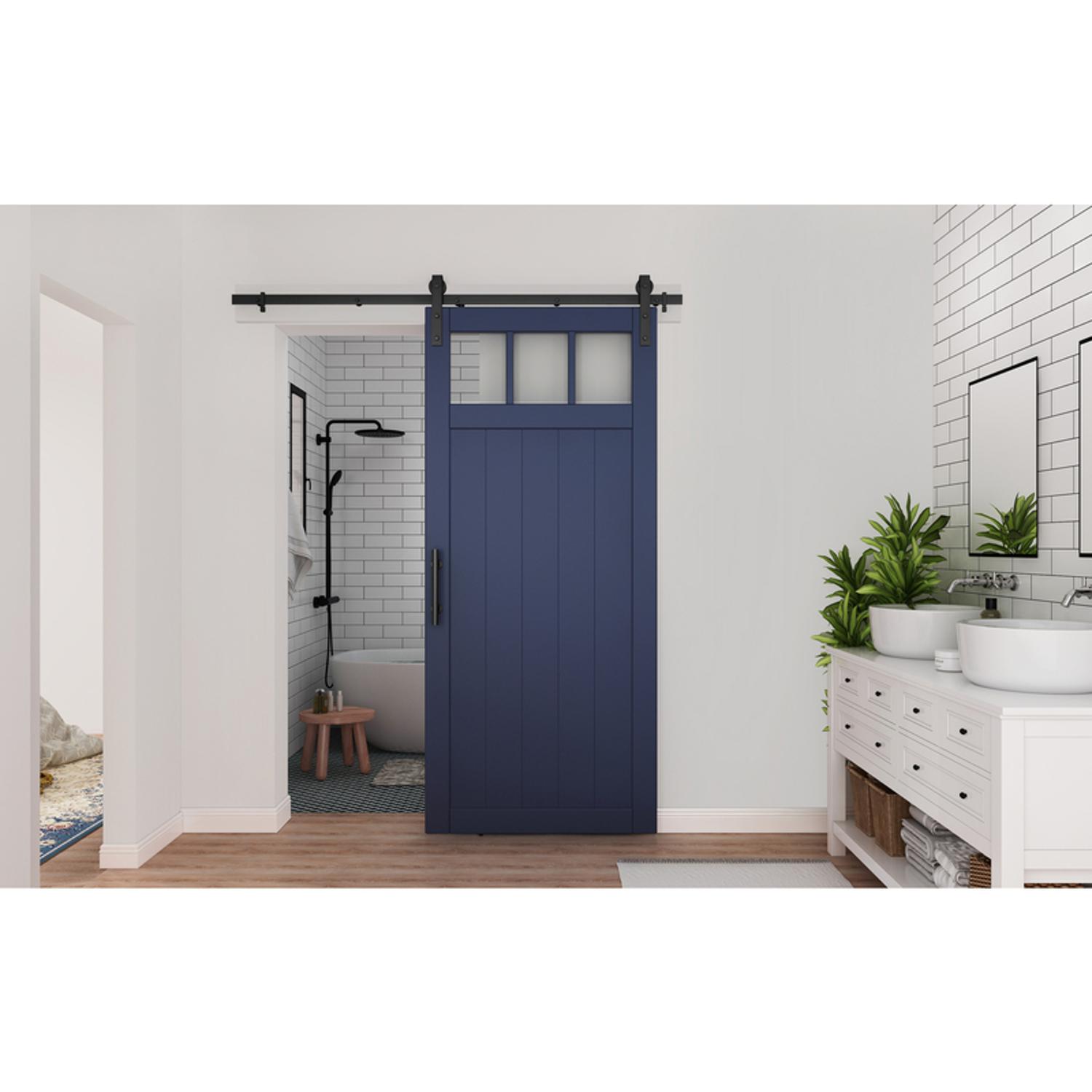 National Hardware Classic 72 in. L Matte Black Steel Barn Door Hanger Kit 1 pc