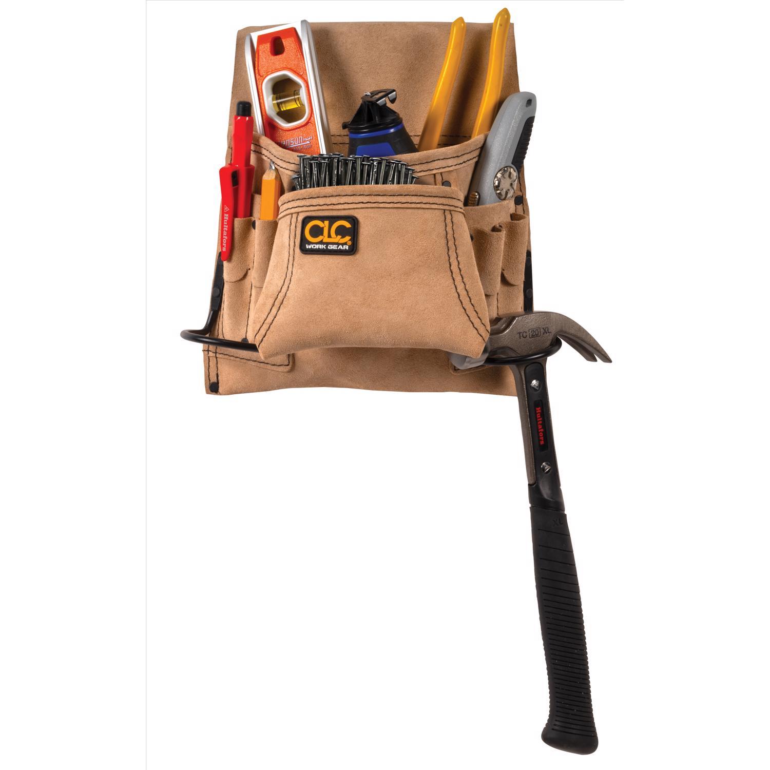 CLC 3 in. W X 12.5 in. H Suede Nail and Tool Pocket Apron 8 pocket Tan 1 pc