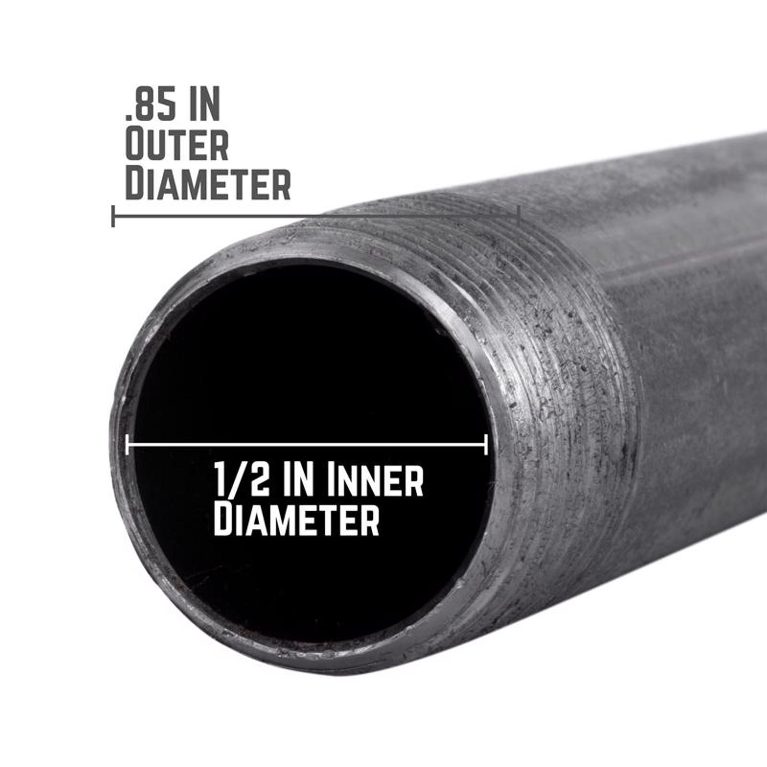 STZ Industries 1/2 in. MIP each X 1/2 in. D MIP Black Steel Close Nipple