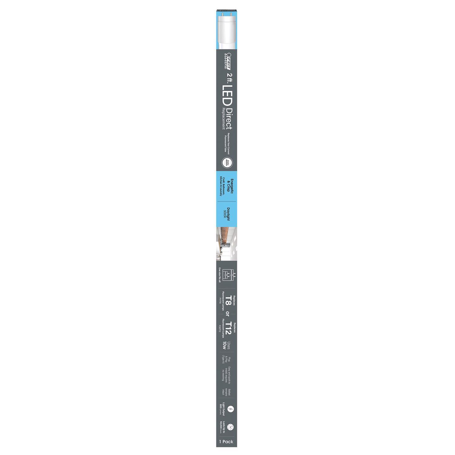 Feit Electric Linear G13 (Medium Bi-Pin) LED Bulb Daylight 20 Watt Equivalence 1 pk