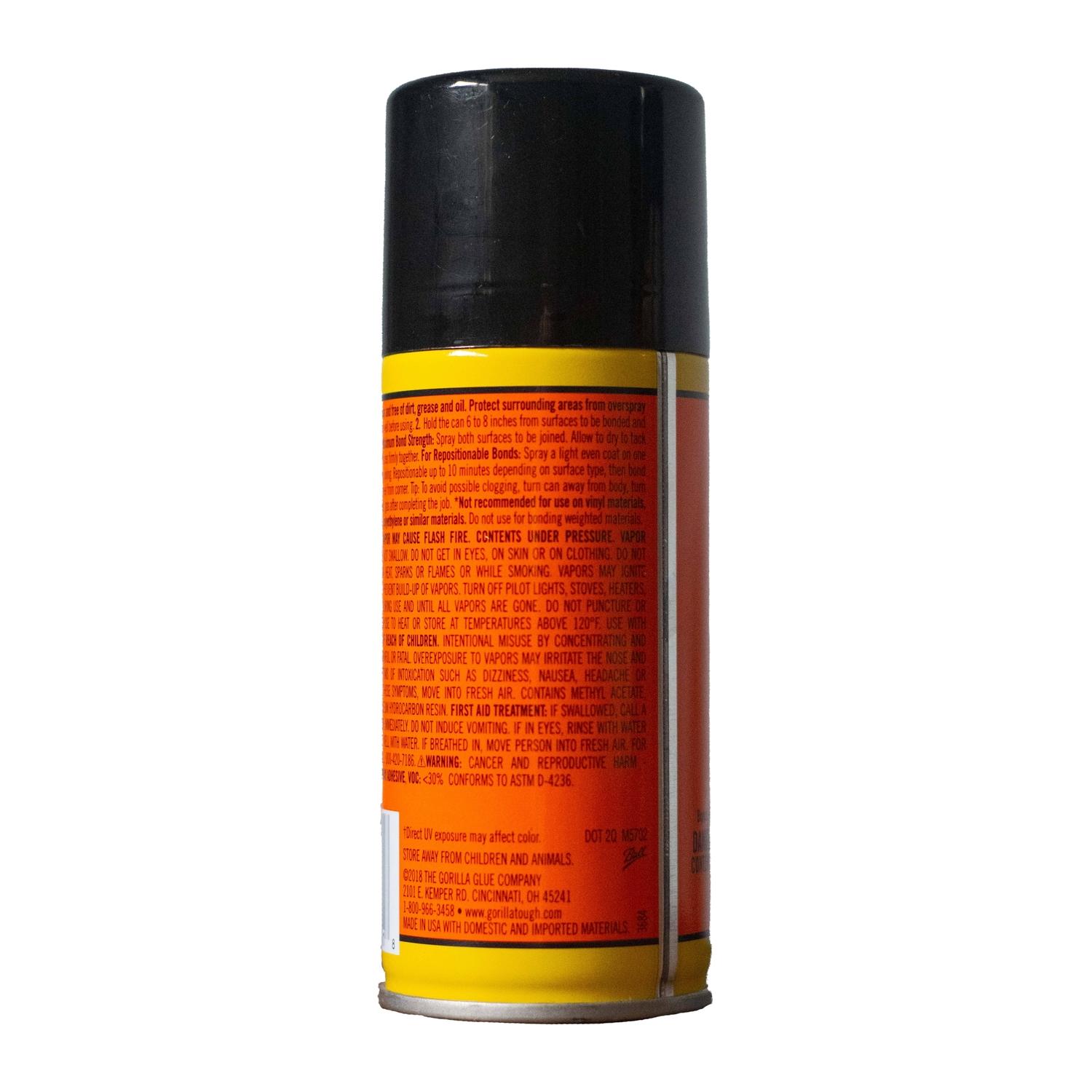 Gorilla Heavy Duty Super Strength Clear Spray Adhesive 4 oz