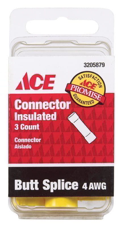 Ace Butt Splice Yellow 3 pk